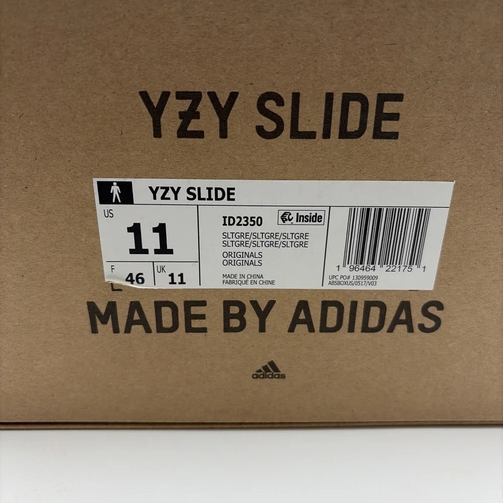 adidas Yeezy Slide Slate Grey ID2350 Mens Size 11 Gray Slip On Sneaker